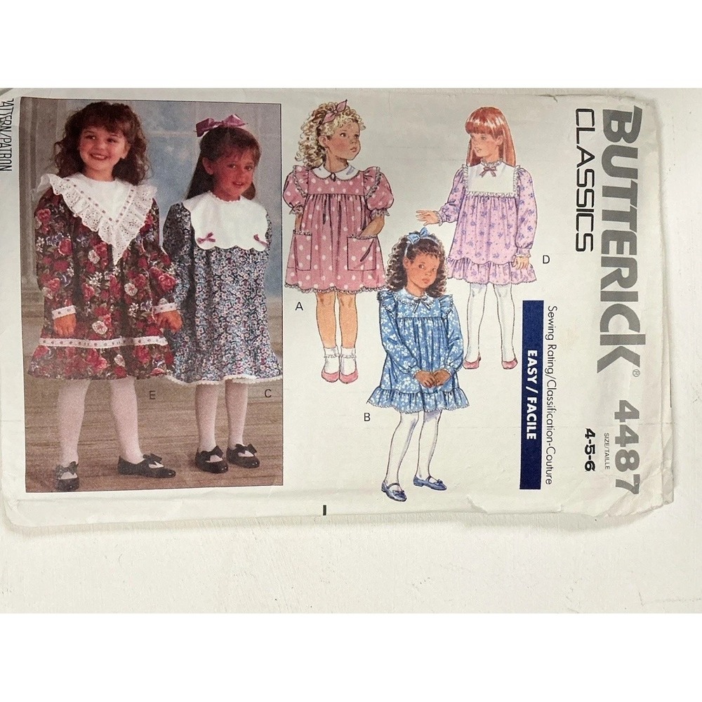 Vtg Butterick Pattern 4487 Sz 4, 5, 6 New Uncut 1989